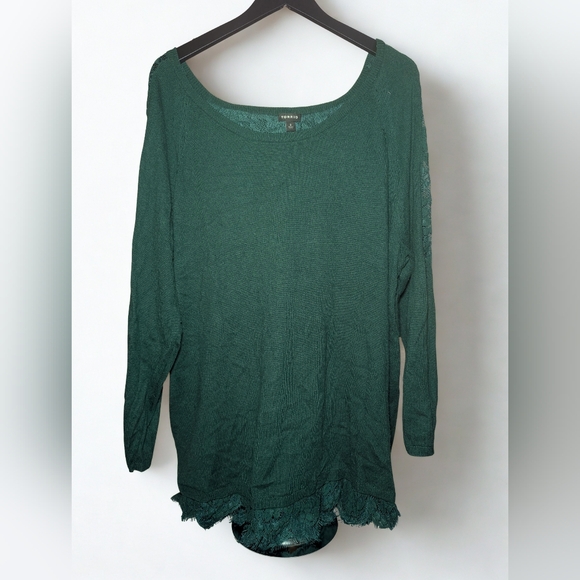 torrid Sweaters - Torrid Green Lace Back Sweater Size 3X